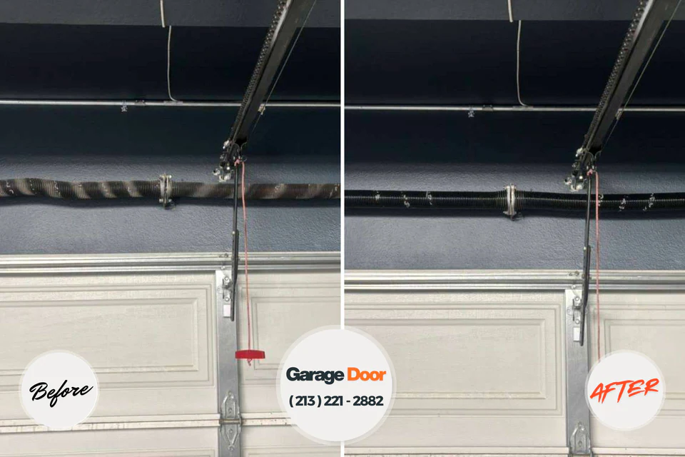 Before and after: garage door repair Greenwood, MO